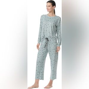 PJ Salvage Floral Pajama Set - Light Blue Small